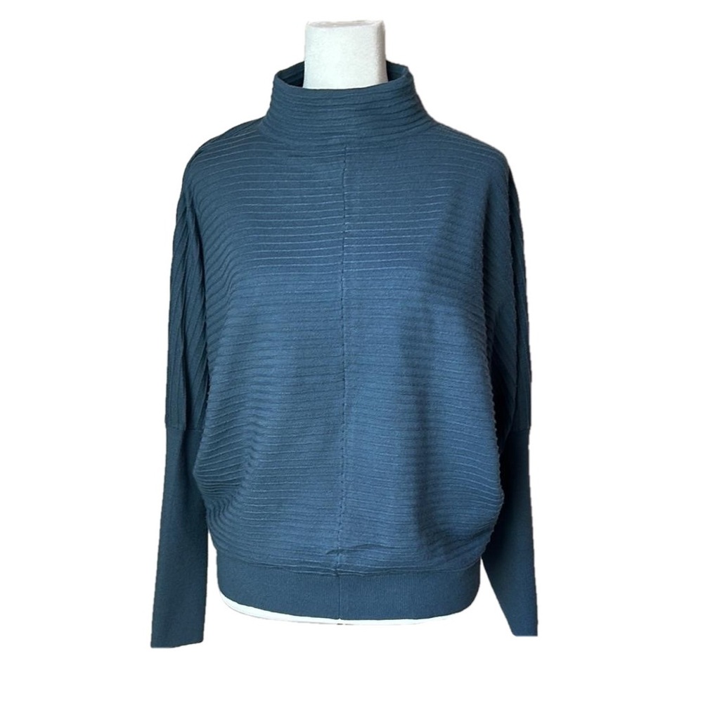 New Truth by Republic Funnel Neck Dolman Long Sleeve Blue Sweater XS